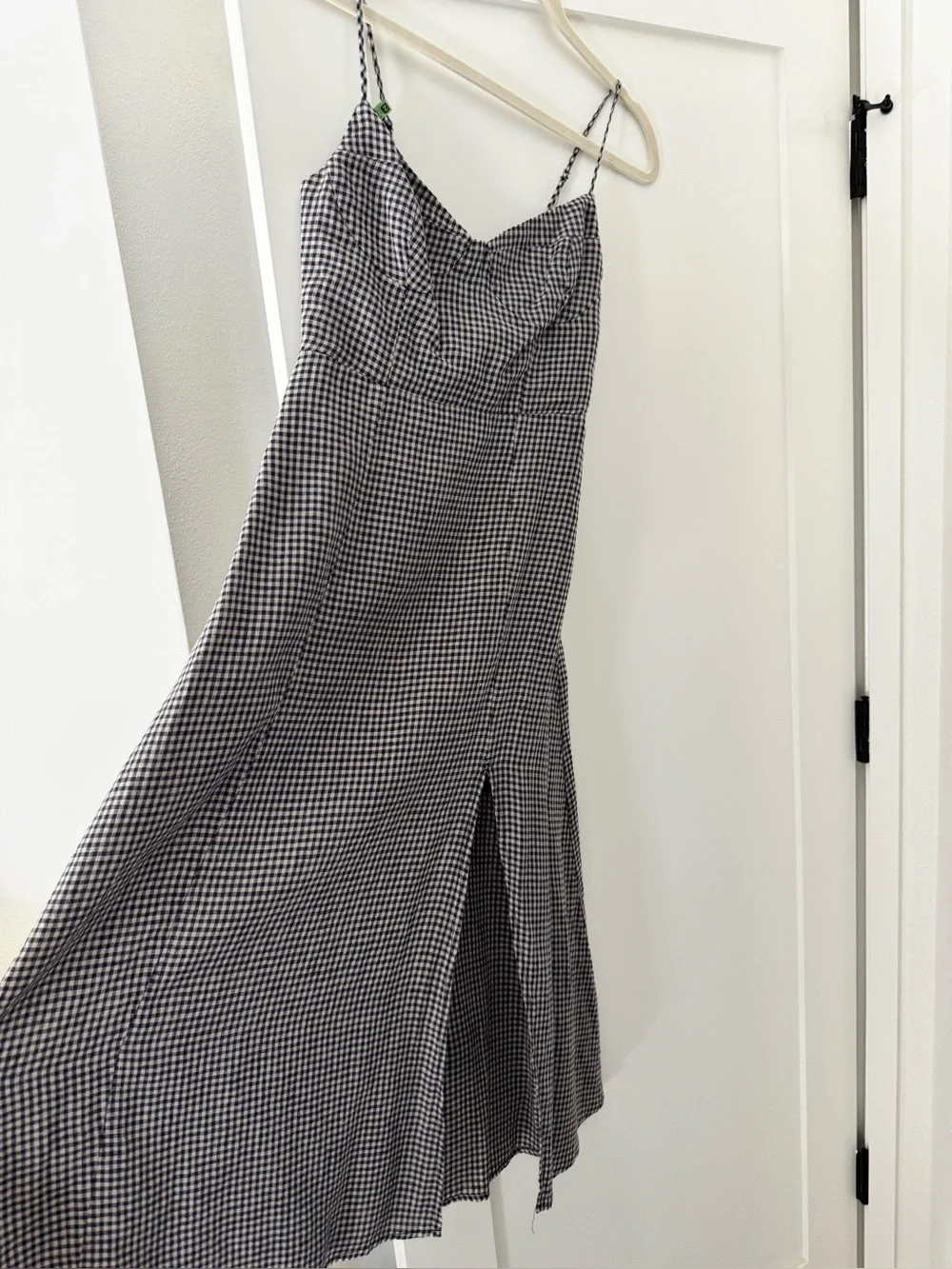 Astr the Label Figueroa Gingham Spaghetti-Strap Midi Dress Size S Linen - Picture 4 of 7